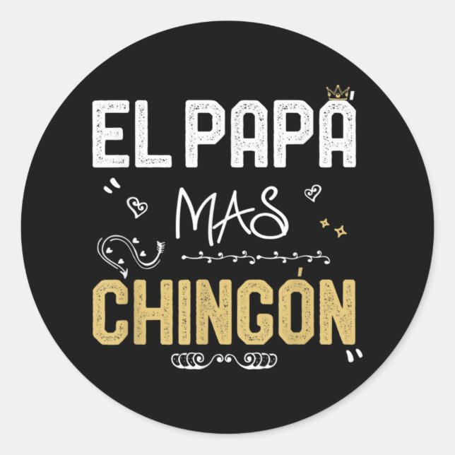 Sticker Rond El Papa Mas Chingon espagnol papa Cool mexicain (Devant)