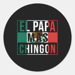 Sticker Rond El Papa Mas Chingon Meilleur papa mexicain