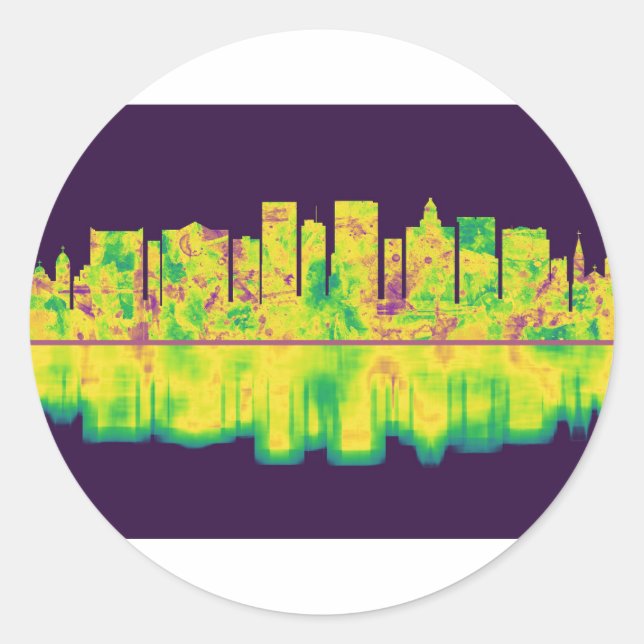 Sticker Rond El Paso Texas Skyline (Devant)