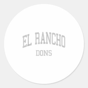 Sticker Rond El Rancho Lycée S Pico Rivera Ca Sport Rétro