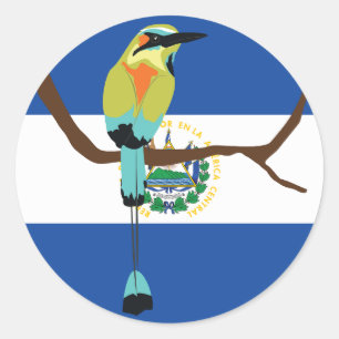 Sticker Rond El Salvador Torogoz, motmot à tête turquoise