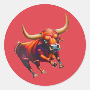 Sticker Rond El Toro La Taupe Espagnole Culture Mexicaine