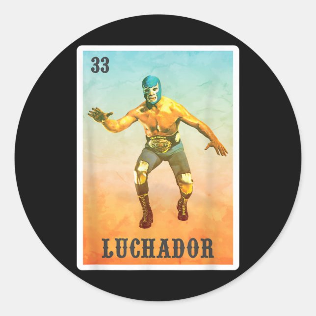Sticker Rond El Wrestler Lucha Libre - Mexique Luchador (Devant)