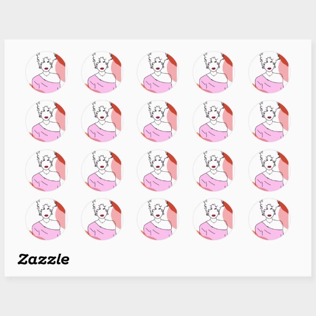 Sticker Rond Ela - pink (Feuille)