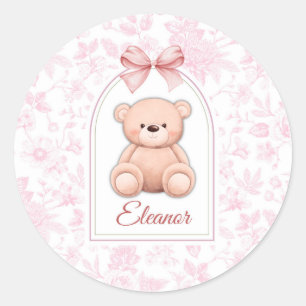 Sticker Rond Eleanor Conception personnalisée d'ours en peluc