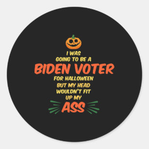 Sticker Rond Électeur Biden Anti Démocrate Et Libéral Électeur