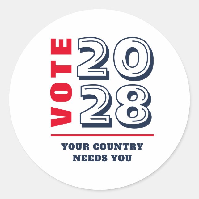 Sticker Rond Électeurs Républicains Démocrates Conservateurs (Devant)