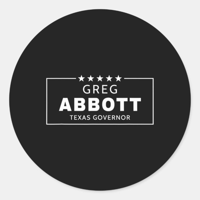 Sticker Rond Élection de Greg Abbott Gouverneur du Texas Républ (Devant)