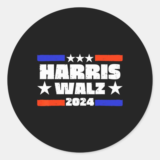 Sticker Rond Élection de la campagne présidentielle de Walz 202 (Devant)
