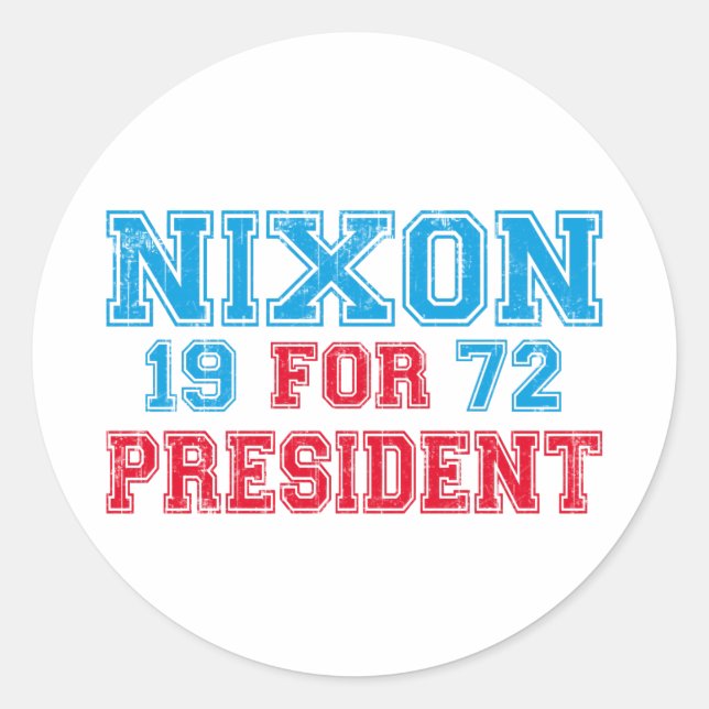 Sticker Rond Élection de Nixon en 1972 (Devant)