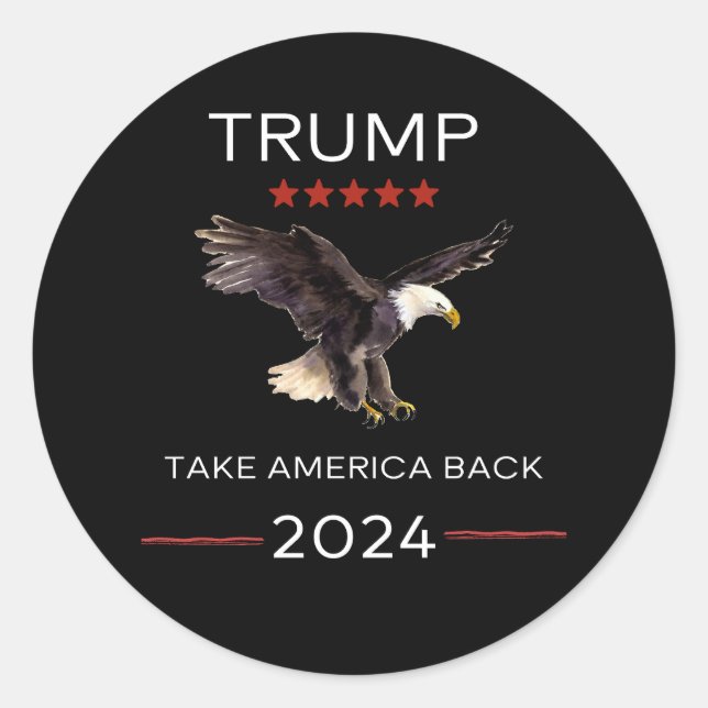 Sticker Rond Élection de Trump 2024 Remonter l'autocollant Take (Devant)