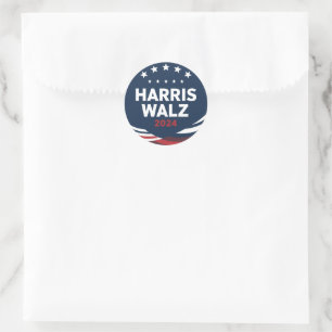 Sticker Rond Élection du bouton rétro pour les démocrates Harri