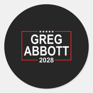 Sticker Rond Élection présidentielle de Greg Abbott 2028 4 juil