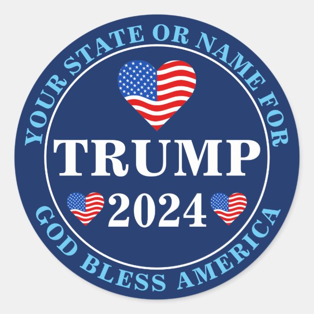 Sticker Rond Élection présidentielle personnalisée de Trump 202 (Devant)