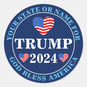 Sticker Rond Élection présidentielle personnalisée de Trump 202