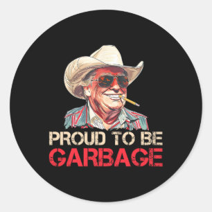 Sticker Rond Élection Trump 2025 Fier de voter pour la poubelle