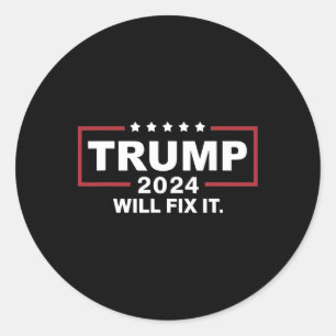 Sticker Rond Élection Trump 2025 Réglera Ça Design 1 