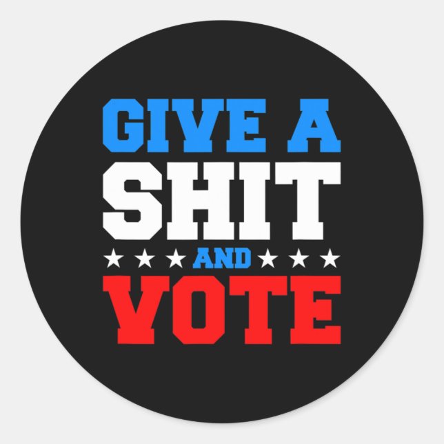 Sticker Rond Élections Drôle - Donner Un Vote Et Voter (Devant)