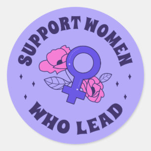 Sticker Rond Élections Féministes - Soutien aux femmes qui diri
