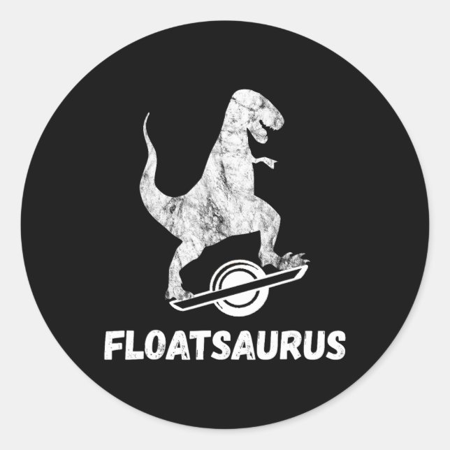 Sticker Rond Electric Skateboard Float T-rex Saurus One Wheel V (Devant)