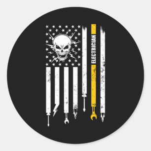 Sticker Rond Électricien