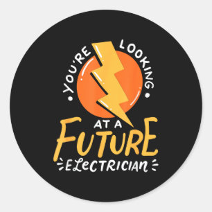 Sticker Rond Électricien drôle futur Ingénieur électricien