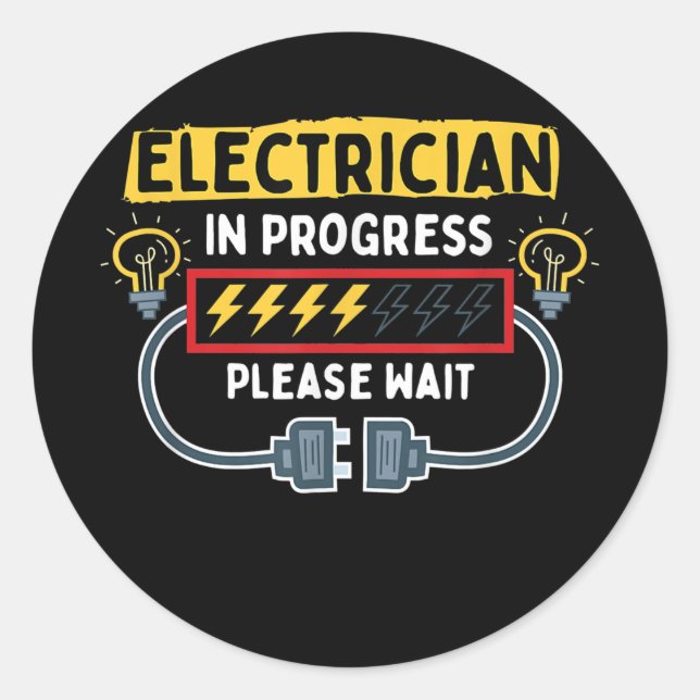 Sticker Rond Electricien En Cours Future Lineman (Devant)