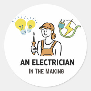 Sticker Rond Électricien en devenir