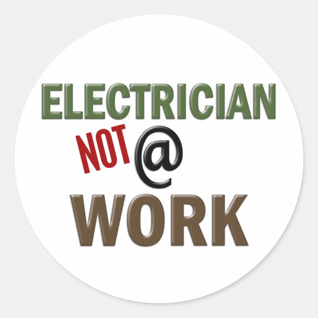 Sticker Rond Électricien NON au travail (Devant)