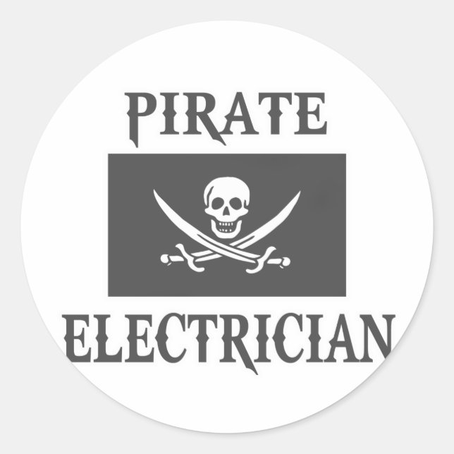Sticker Rond Électricien Pirate (Devant)