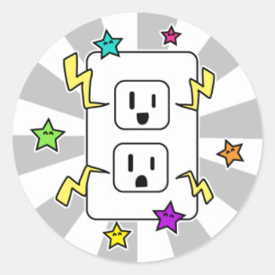 Sticker Rond Electro Cutie