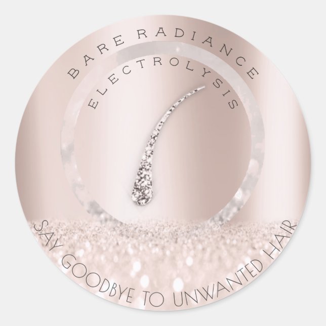Sticker Rond Électrolyse Élimination des cheveux Blush Rose gri (Devant)