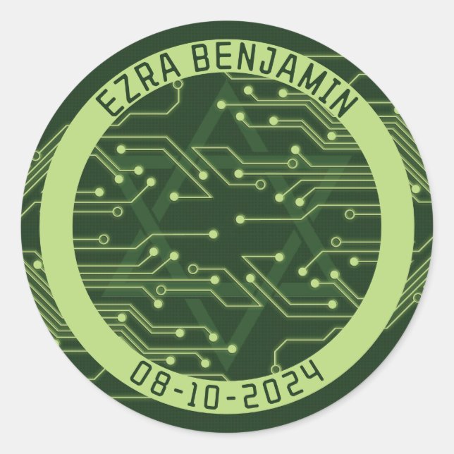 Sticker Rond Électronique Carte de Circuit Informatique Bar Mit (Devant)
