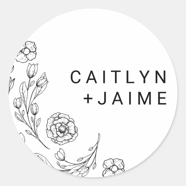 Sticker Rond Elégance Dainty Mariage Enveloppe sceaux (Devant)