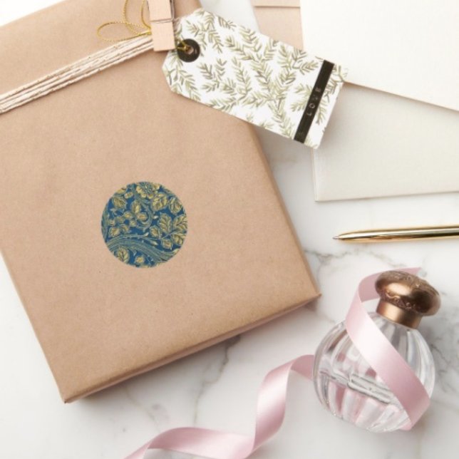 Sticker Rond Élégance de la Fleur Dorée  (Créateur téléchargé)