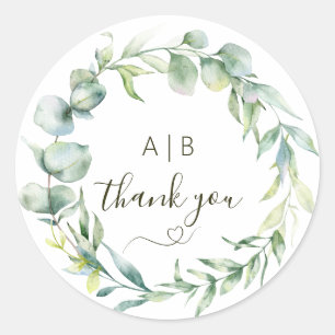 Sticker Rond Elégance eucalyptus couronne verdure