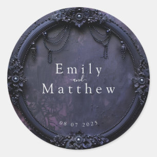 Sticker Rond Élégance gothique nocturne