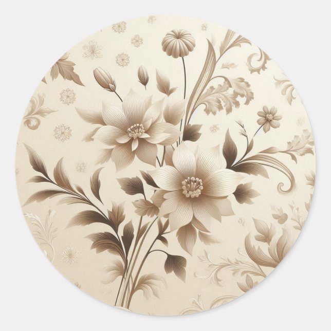 Sticker Rond Élégance intemporelle" (Devant)