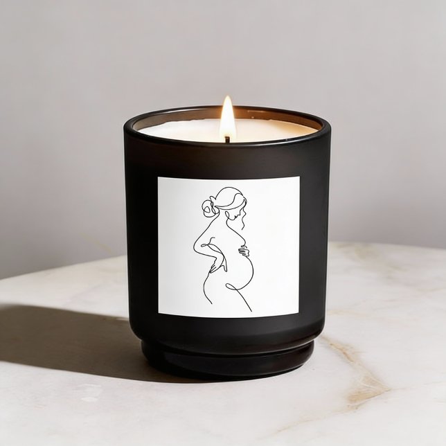 Sticker Rond Élégance maternelle : Femmes enceintes Line Art (Créateur téléchargé)