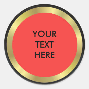 Sticker Rond Élégance rouge, noire et or