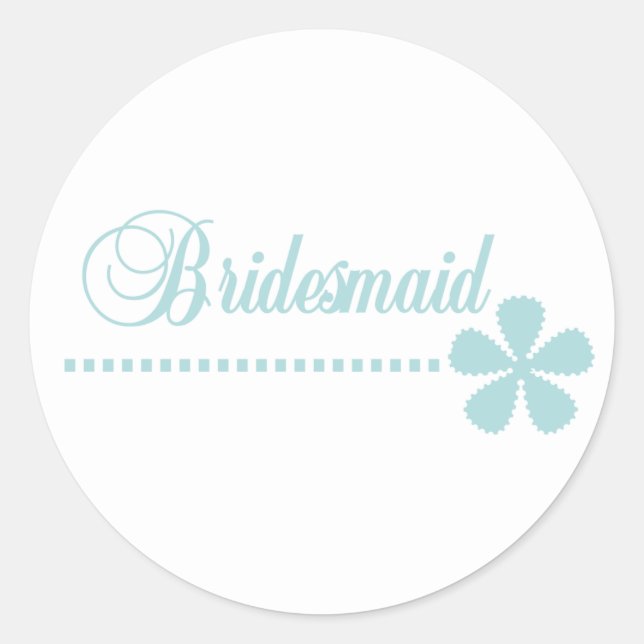 Sticker Rond Élégance Turquoise de Bridesmaid (Devant)