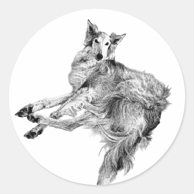 Sticker Rond Elegance, Unbothered – Silken Windhound (Devant)