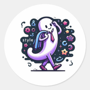 Sticker Rond Élégant.