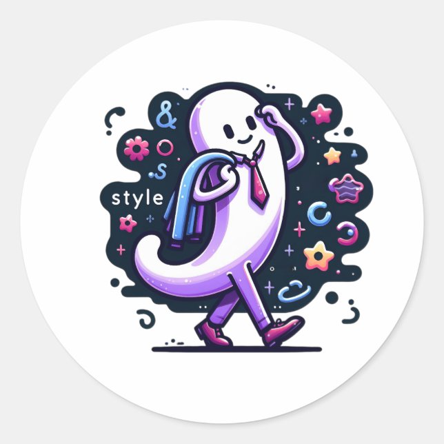 Sticker Rond Élégant. (Devant)
