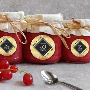 Sticker Rond Élégant 50e anniversaire de Mariage d'or