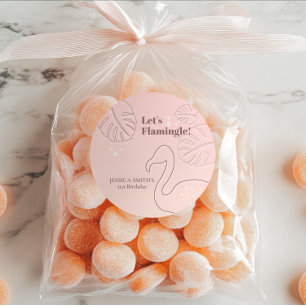 Sticker Rond Élégant Abstrait Lets Flamingle