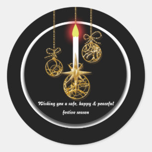 Sticker Rond Élégant accueil de Noël