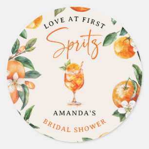Sticker Rond Élégant Amour au premier Spritz' Shower de Mariage