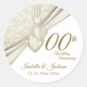 Sticker Rond Élégant anniversaire du 00e Mariage