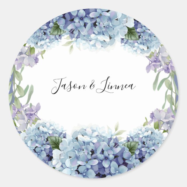 Sticker Rond Élégant Aquarelle de Fleurs de Ne Pas Oublier (Devant)